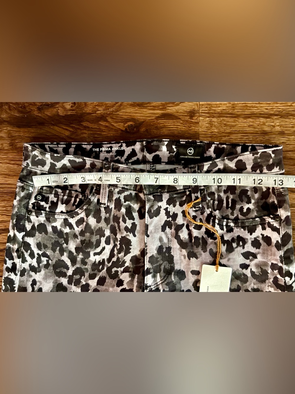 AG Adriano Goldschmied Prima Ankle Leopard Skinny Jeans Leopard Size 26 NWT - Picture 5 of 9